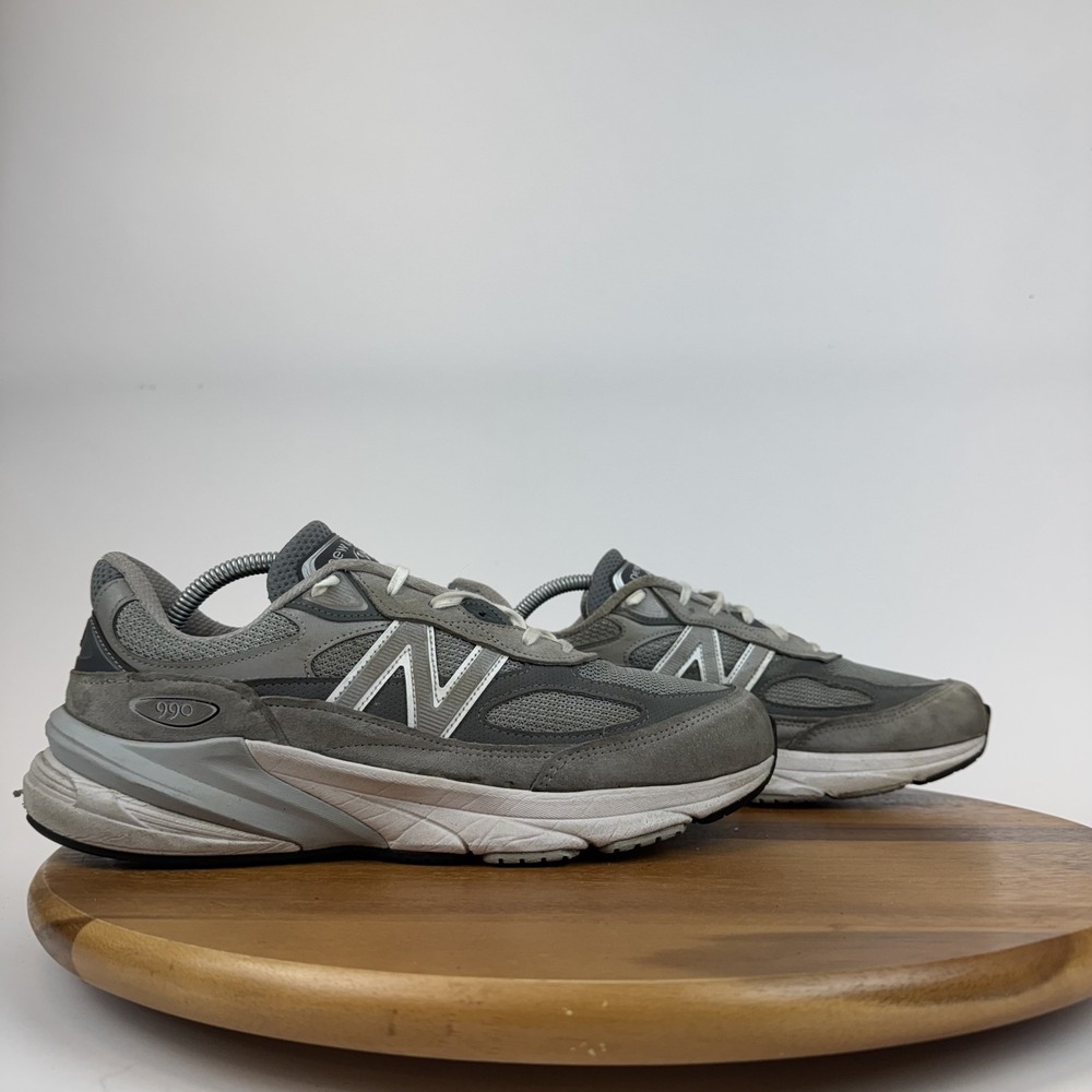 Mens New Balance 990V6 Athletic Made in USA Comfort Gray Walking Sneakers Sz 9.5